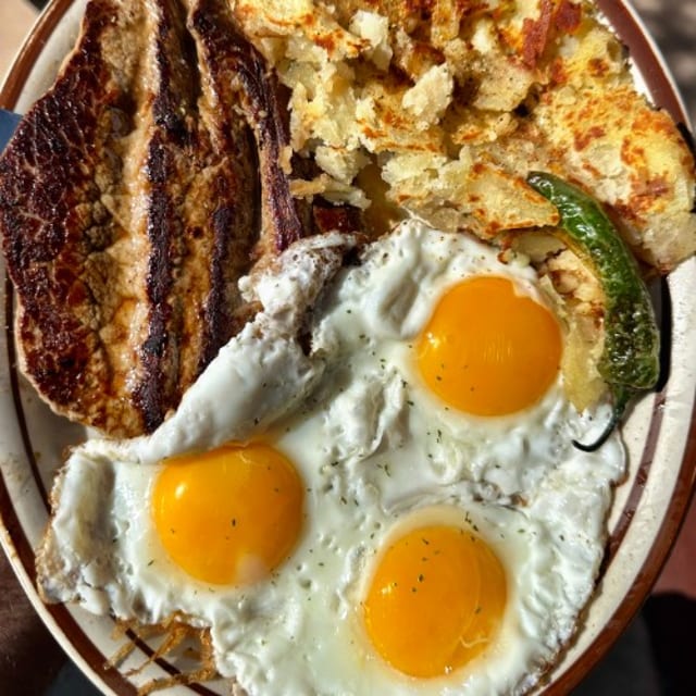 Top Sirloin Steak and Eggs.