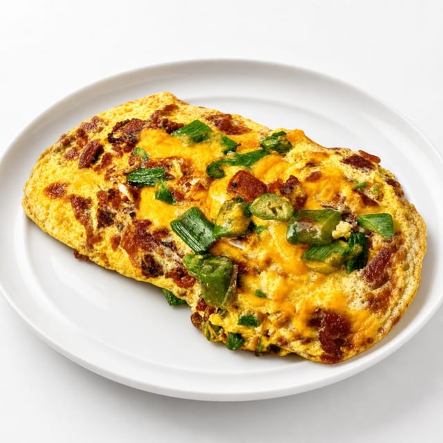 Asparagus, Bacon & American Cheese Omelet.
