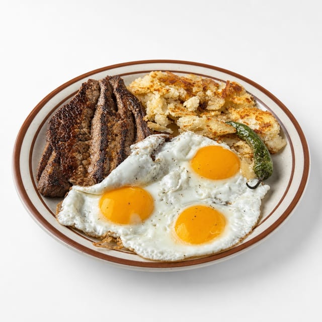 Top Sirloin Steak and Eggs.