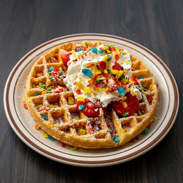 Cereal Waffles (Fruity Pebbles).