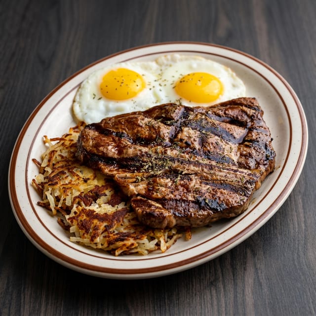 T-Bone Steak and Eggs.